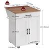 MAHANCRIS Kitchen Island on Wheels with Drop Leaf, Folding Countertop Kitchen Island Cart, Kitchen Island Table with Towel Rack, Drawer, for Kitchen, Dining Room, White and Walnut KIBZ12501 view 3