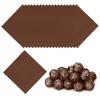 PATIKIL Foil Candy Wrappers 5x5 Inch, 200 Pcs Square Orange Pattern Aluminium Foil Candy Wrapping Paper for DIY Chocolate Candies Packaging Decoration, Brown view 1