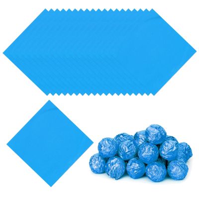 PATIKIL Foil Candy Wrappers 5x5 Inch, 200 Pcs Square Glossy Aluminium Foil Candy Wrapping Paper for DIY Chocolate Candies Packaging Decoration, Blue