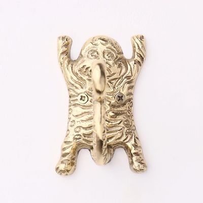 Indian Shelf Brass Gold Decorative Tiger Wall Hooks for Towel, Bags, Coats
