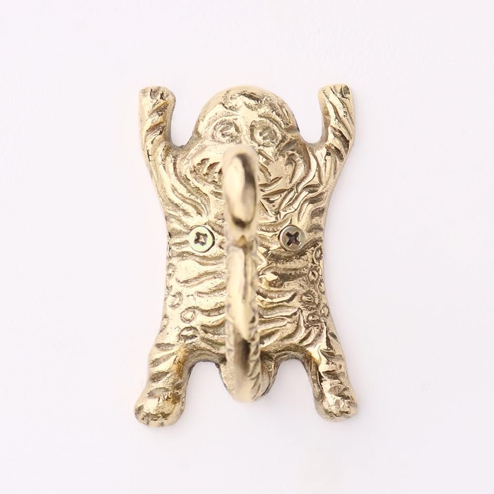 Indian Shelf Brass Gold Decorative Tiger Wall Hooks for Towel, Bags, Coats