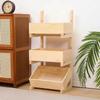 3-Tier Basket Stand, Wooden Floor Stand Shelving, Solid Wood Storage Rack for Bathroom, Living Room, Fruit Stands for Kitchen Counter (Wood, 3-Tier) view 1