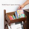 3-Tier Basket Stand, Wooden Floor Stand Shelving, Solid Wood Storage Rack for Bathroom, Living Room, Fruit Stands for Kitchen Counter (Wood, 3-Tier) view 2