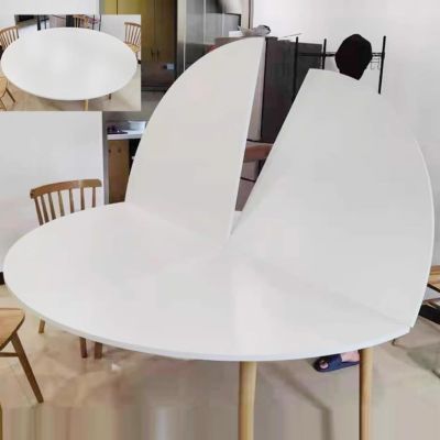 47 51 55 59 63 67 71 75 79 87in Large Round Foldable Table Top Only No Legs Temporary Replace Table Top with Metal Hardware Folding Tabletop Extender for Kitchen Patio Dining(White,190cm/75in)