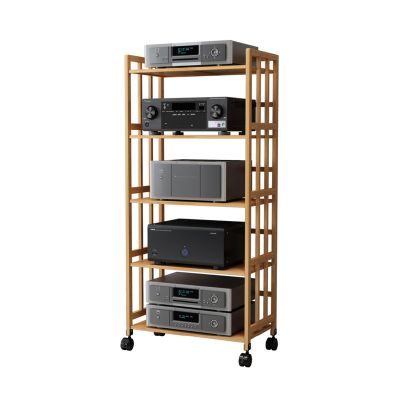 3/4/5 Layer Removable AV Media Stand,Audio Stand Media Player Stand,Adjustable Shelves,for Living Room Gaming Recording Studio,Load 120kg(5-Tier,88x38x70cm)