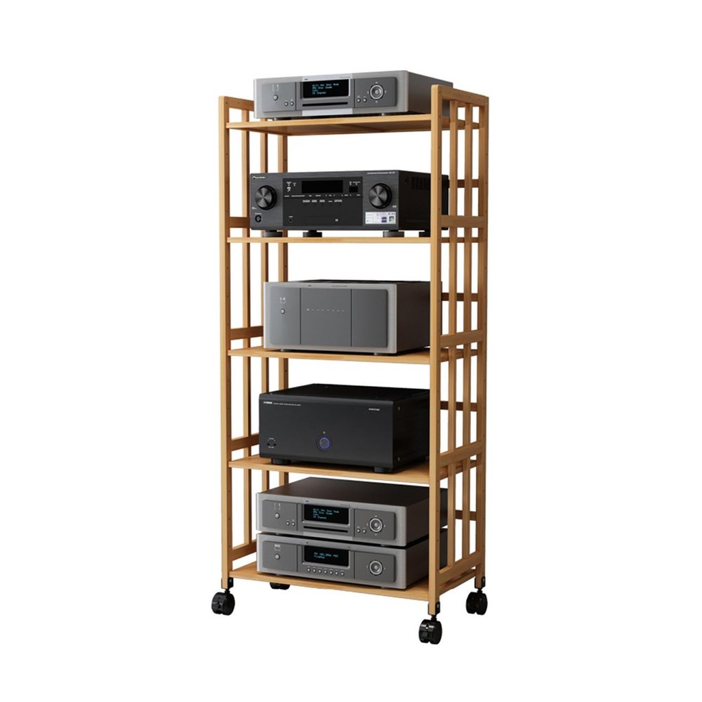 3/4/5 Layer Removable AV Media Stand,Audio Stand Media Player Stand,Adjustable Shelves,for Living Room Gaming Recording Studio,Load 120kg(5-Tier,88x38x70cm)