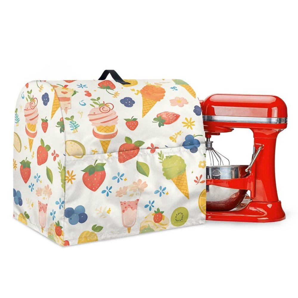 Oamsistay Stand Mixer Dust Cover, Large Stand Mixer Dustproof Cover Blender Accessories Protective Covers Large Capacity Kitchen Appliances Organizer Bags Ice Cream Design