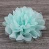 10Pcs 4.7" Big Fluffy Chiffon Mesh Lace Flowers for Hair Accessories Artificial Fabric Flowers for Headbands (10Pcs Blue) view 3