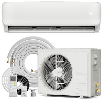 Mountman 18000 BTU Mini Split AC/Heating System,19 SEER2 208/230V Energy Efficient Ductless Inverter System,Cools Up to 1250 Sq.Ft with Pre-Charged Condenser,Heat Pump & Installation Kits