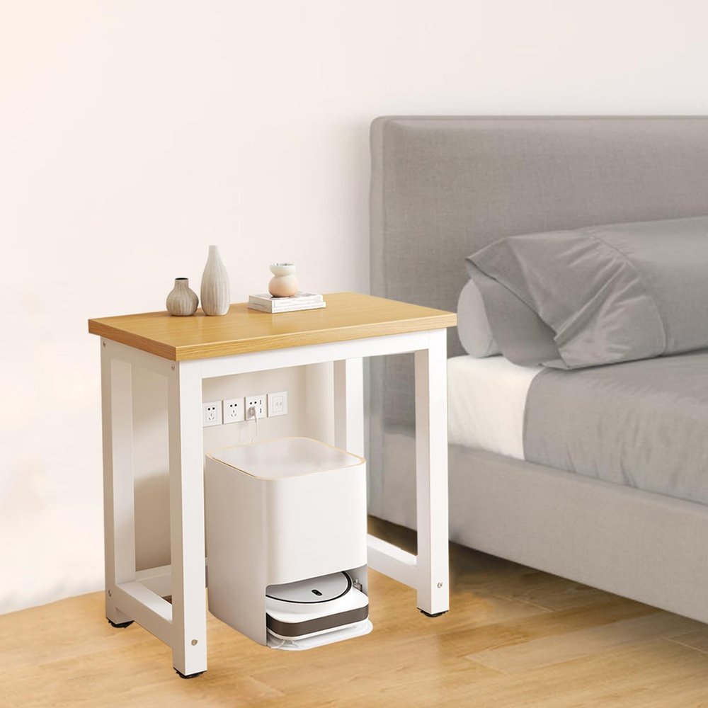 Dailify Bedside End Side Table Stand for Storage Vacuum Sweeping Robot, Home Coffee/Snack Rack Save Space, Sturdy Floor Sofa Side Storage Shelf(80x40cm (31 1/2 x 15 3/4"))