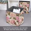 TESBNDDJ Oxford Fabric Storage Boxes Foldable Organizers for Clothes/Shoes/Toys, Collapsible Fabric Bins, Beauty Roses Printing Storage Box Multi-Use Closet & Cabinet Organization view 3