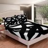 Abstract Stripe Patchwork Kids Fitted Sheet Full Size,Geometric Lines Artwork Modern Bedding Set,Girls Boys Room Decor,Geometric Waves Black White Chic Bed Sheet,2 Pillowcases(No Flat) view 3