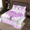 Women's Day Kids Bedspread King Size,Butterfly Love Heart Romantic Coverlet Set,Girls Women Room Decor,Inspirational Words Mother's Day Quilted Coverlet,Purple Bedding Quilt,2 Pillowcases view 2