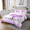 Women's Day Kids Bedspread King Size,Butterfly Love Heart Romantic Coverlet Set,Girls Women Room Decor,Inspirational Words Mother's Day Quilted Coverlet,Purple Bedding Quilt,2 Pillowcases view 3