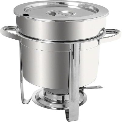 Stainless Steel Soup Pot Food Warmer, 11L Chafing Dish Buffet Set with Lid, Water Pan & Fuel Holder for Catering, Events, Parties(11L)