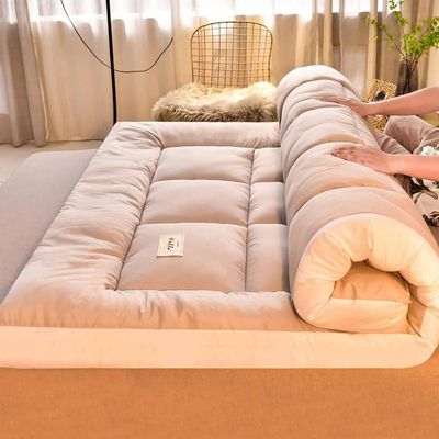 Foldable Queen/Full/Double Mattress Pad Dorm-Camping-Guest Room Portable Floor Bed, Non-Slip All-Season Compact Sleeping Mat