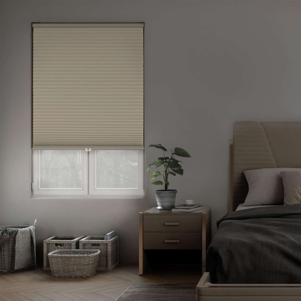 DEZ FURNISHINGS Cordless 1.5" Signature Blackout Cellular Shade, Energy Saver, 18" W x 36" H, Ivory