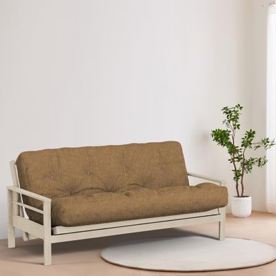 Loosh Home | 10" Twin Size Futon Sofa Bed Memory Foam Mattress - USA Made, Pecan Velvet Chenille, Frame Not Included