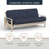 Loosh Home | 10" Twin Size Futon Sofa Bed Memory Foam Mattress - USA Made, Pecan Velvet Chenille, Frame Not Included view 3