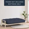 Loosh Home | 8" Twin Size Futon Sofa Bed Pocket Coil Foam Mattress - USA Made, Navy Velvet Chenille, Frame Not Included view 2