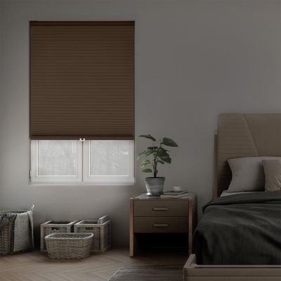 DEZ FURNISHINGS Cordless 1.5" Signature Blackout Cellular Shade, Energy Saver, 22.5" W x 60" H, Latte