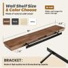 ABSWHLM 36"x6.8"x1.6" Slanted Floating Wall Shelves 2-Pack - Rustic Brown Finish, Heavy-Duty Solid Wood Design with Hidden Brackets - Perfect for Living Room, Kitchen, Bathroom, or Office view 3