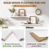 ABSWHLM Floating Wall Shelves 2-Pack - 36-Inch Rustic White Wooden Shelves for Storage and Dcor, Easy Installation for Living Room, Bedroom, and Kitchen view 3