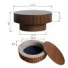 JURMALYN 31.5x31.5x14 Inch Round Coffee Table with Storage for Living Room, Modern Wooden Circle Center Table with Solid Wood Veneer, Walnut view 2