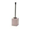 Compact Ceramics Square Plastic Toilet Brush Set Stainless Steel Brush Handle Toilet Brush with Breathable Base Rounded Brush Head Toilet Brush Bathroom Accessories view 1