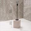 Compact Ceramics Square Plastic Toilet Brush Set Stainless Steel Brush Handle Toilet Brush with Breathable Base Rounded Brush Head Toilet Brush Bathroom Accessories view 2