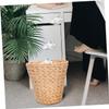 Angoily 0.78kg Woven Trash Can Multi-functional Imitation Rattan Storage Basket for Home Organization Paper String Material for Living Room Laundry Room Use view 4