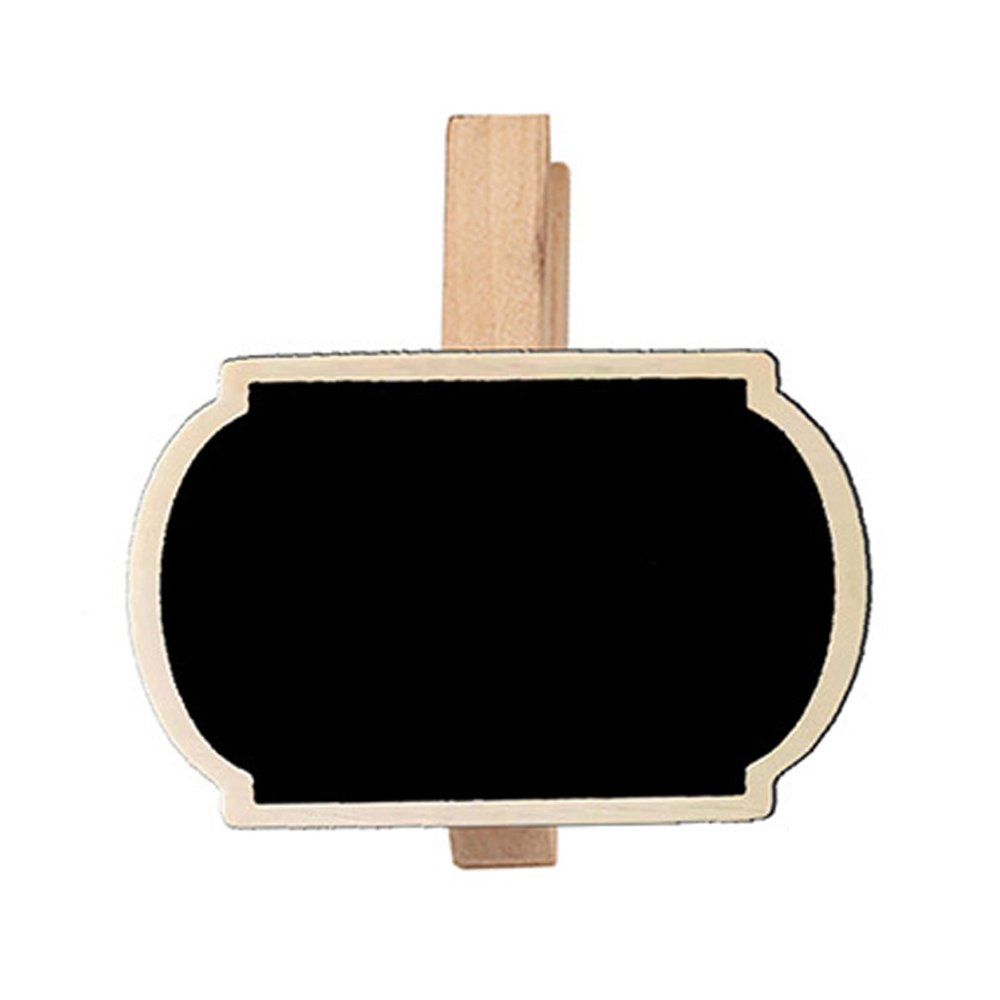 50Pcs Small Clip On Chalkboard Signs for Memos Notes Food Label Small Wood Message Board with Labels Clips for Wedding