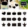 50Pcs Small Clip On Chalkboard Signs for Memos Notes Food Label Small Wood Message Board with Labels Clips for Wedding view 2