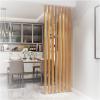 8 Pack Partition Room Divider Floor to Ceiling Wooden Slats - 2ft/3ft/4ft/5ft/6ft/7ft/8ft Tall Screen Partition Post Living Room Simple Modern Entrance Restaurant Office Hollow Decor Column(Walnut 8pc view 1