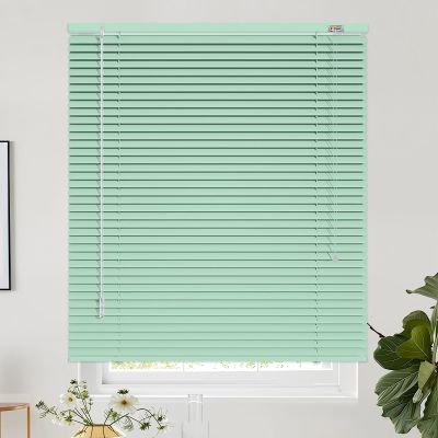 Aluminum Mini Blinds, 1'' Slat Cordless No Drill Venetian Blind, W 10'' 20'' 23'' 48'' 55'' 72'' Room Darkening Horizontal Mini Blinds, Waterproof Window Shades for Office Home Indoor Privacy(Light gr