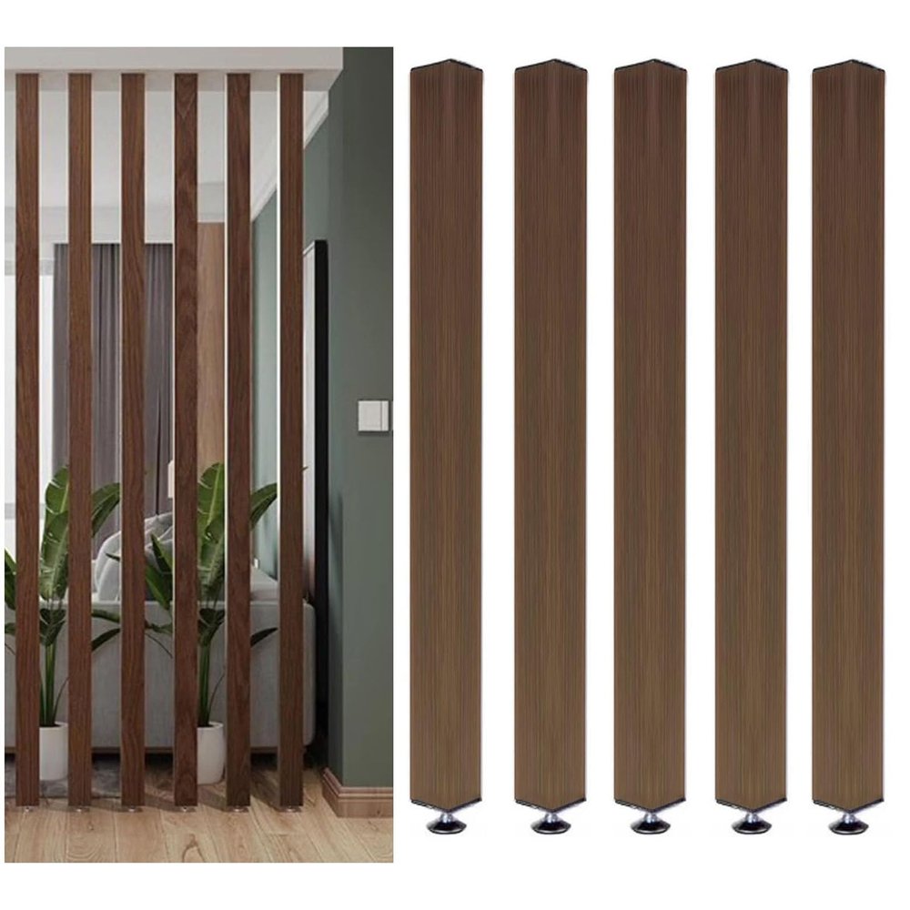 1/2/5Pack Wall Partition Room Divider Floor to Ceiling Wooden Slats, 3ft/4ft/5ft/6ft/7ft/8ft Tall - Privacy Screen, Living Room Simple Modern Entrance Restaurant Office Decor Column(5 pcs,170cm/67in/5
