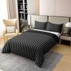 100% Nature Cotton Black Grey Stripes Duvet Cover Queen Size 3 Pcs Modern Simple Style Striped Bedding Set Room Decor Gifts Minimalism Theme Comforter Cover,Comforter Not Included view 2