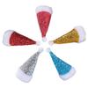 TOPPERFUN 5pcs Mini Christmas Hat Cutlery Cap Decor Cloth Xmas view 1