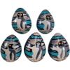 Stoneage Arts Decorative Natural Stone Eggs Multipack for Home Decor, Handcarved and Designed in Kenya. (Oceanic Bliss, Penguin Ice) view 1