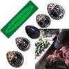 Stoneage Arts Decorative Natural Stone Eggs Multipack for Home Decor, Handcarved and Designed in Kenya. (Wildlife Wonders, Black Elephant) view 2