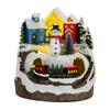 GRIRIW Music Lighted House with Animated Train Christmas Village Tabletop Decoration Holiday Ornament for Christmas Table Decorations Snowman Design view 1