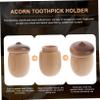 FUNOMOCYA Toothpick Holder Box Wooden Acorn Shaped for Home Dining Tables view 2
