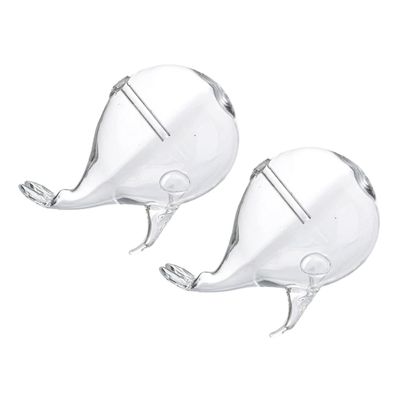 Whale Glass Oil Lamp Xmas 2pcs Desktop Decor for Home Restaurant