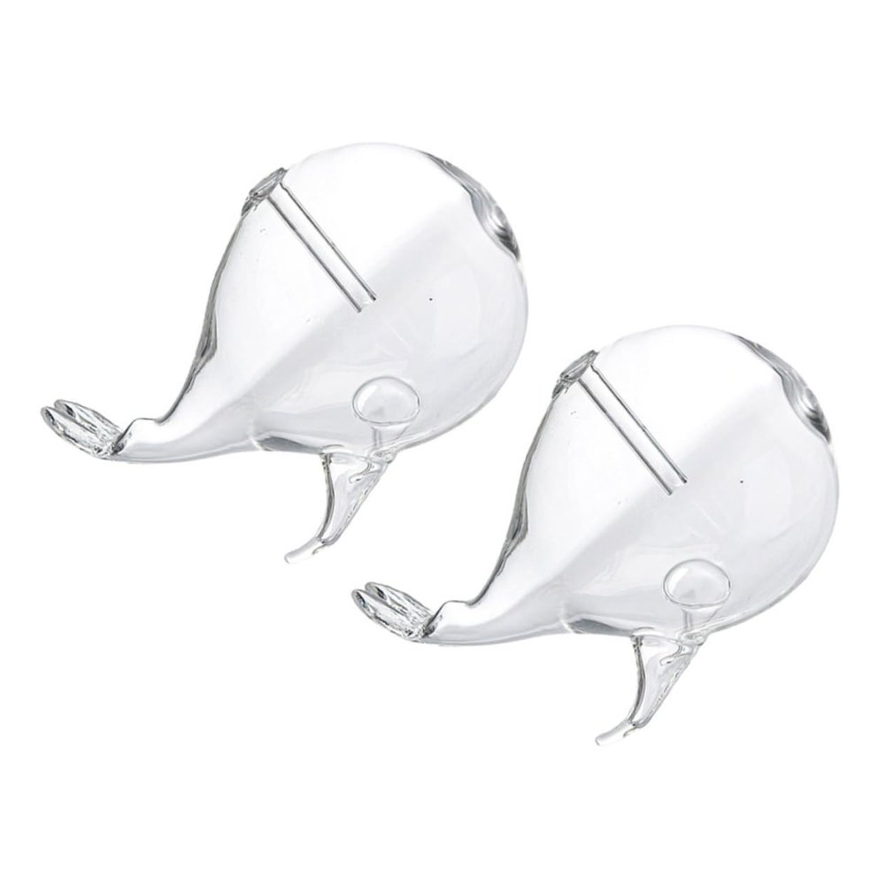 Whale Glass Oil Lamp Xmas 2pcs Desktop Decor for Home Restaurant