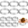 12 Pcs Stainless Steel Tart Rings Set, Includes 1.97 & 3.15 Mousse Rings, Perforated Cake Molds, Heat-Resistant Baking Tools For Pastries view 1