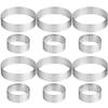 12 Pcs Stainless Steel Tart Rings Set, Includes 1.97 & 3.15 Mousse Rings, Perforated Cake Molds, Heat-Resistant Baking Tools For Pastries view 2