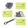 Compact Geometric Transparently Toilet Brush Holder Set Stainless Steel Handle Toilet Brush Floor Standing Plastic Brush Toilet Brush Bathroom Accessories view 3