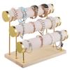 byepica 3-Tier Detachable Bracelet Stand with Velvet Finish, Wooden Base Jewelry Organizer for Bangles, Watches, Necklaces view 1