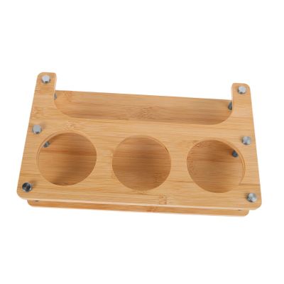 Ciieeo 3holes Multi-functional Kitchen Spice Holder Rack Elegant Wooden Organizer for Salt Oil Vinegar Soy Sauce Bottles Versatile Storage for Spices and More