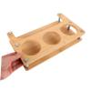 Ciieeo 3holes Multi-functional Kitchen Spice Holder Rack Elegant Wooden Organizer for Salt Oil Vinegar Soy Sauce Bottles Versatile Storage for Spices and More view 4